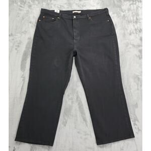 NEW Levi's Premium Jeans Womens 24W Black Ribcage Straight Ankle Extra High Rise